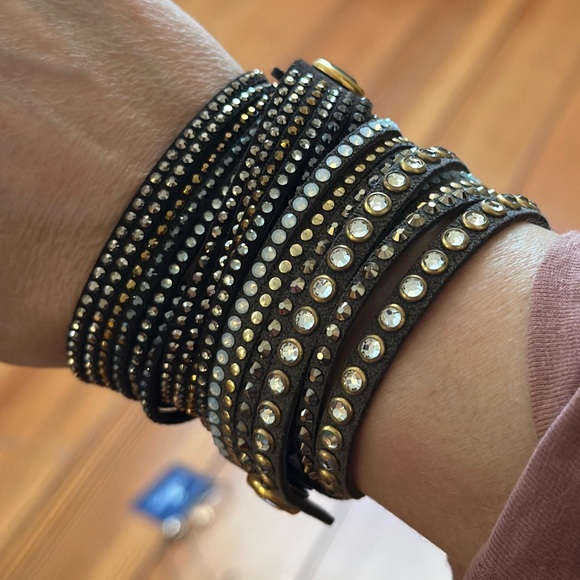 Swarovski Black Brown and Gold Crystal Bracelet - Picture 4 of 5